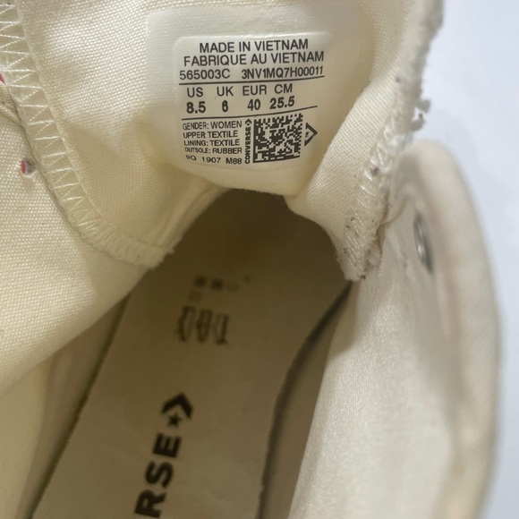 Converse All Star Sasha Hi Top Woman’s Sneaker Size 8.5 Red Leather Flame Canvas - Picture 12 of 13